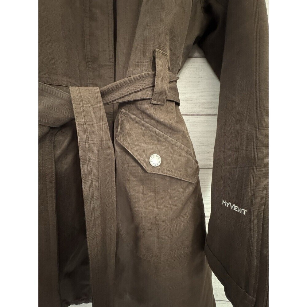 Women"The North Face" brown zipper/snaps hooded coat SIZE MEDIUM - Picture 8 of 16